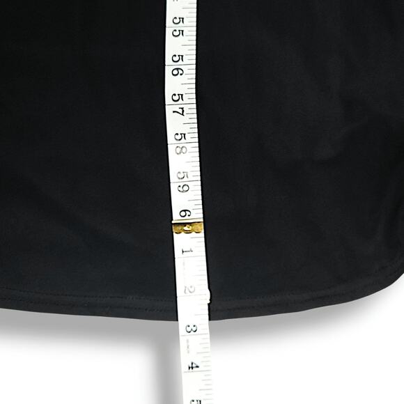 Tadashi Shoji Ruched Mesh Cap Sleeve Floor Length Formal Evening Gown Black L - Picture 11 of 11